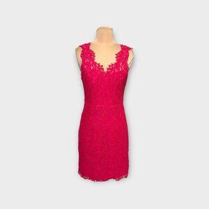 Pink Lace Mini Dress 2 V Neck Shoshanna Party Homecoming Cocktail Holidays